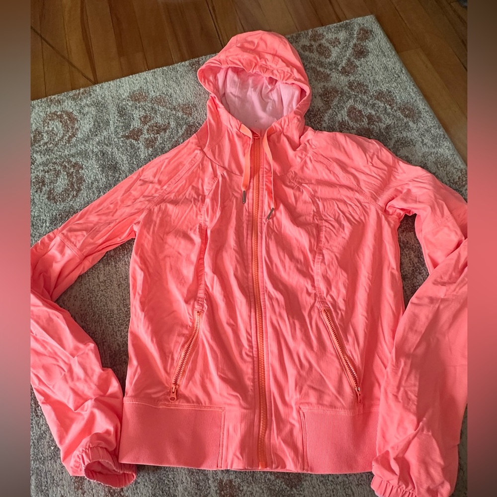 Lululemon orange windbreaker coat size 8